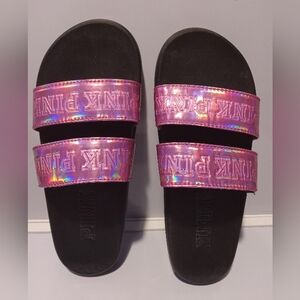 Victoria's‎ Secret Pink Holographic Slippers